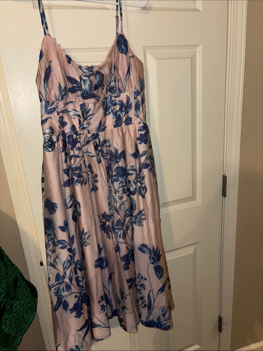 Steve Madden Blush Dress with Blue Floral Print
